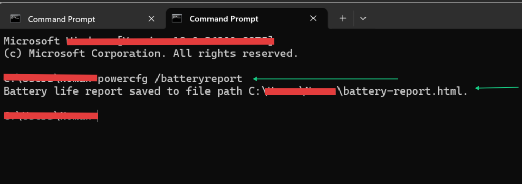 Executing powercfg batteryreport command in Command Prompt by infrareviewer.com