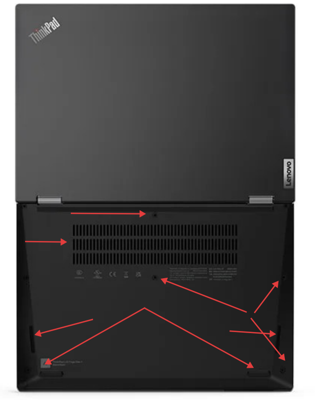Checking laptop screws integrity and bottom cover fitment before purchase - infrareviewer.com guide