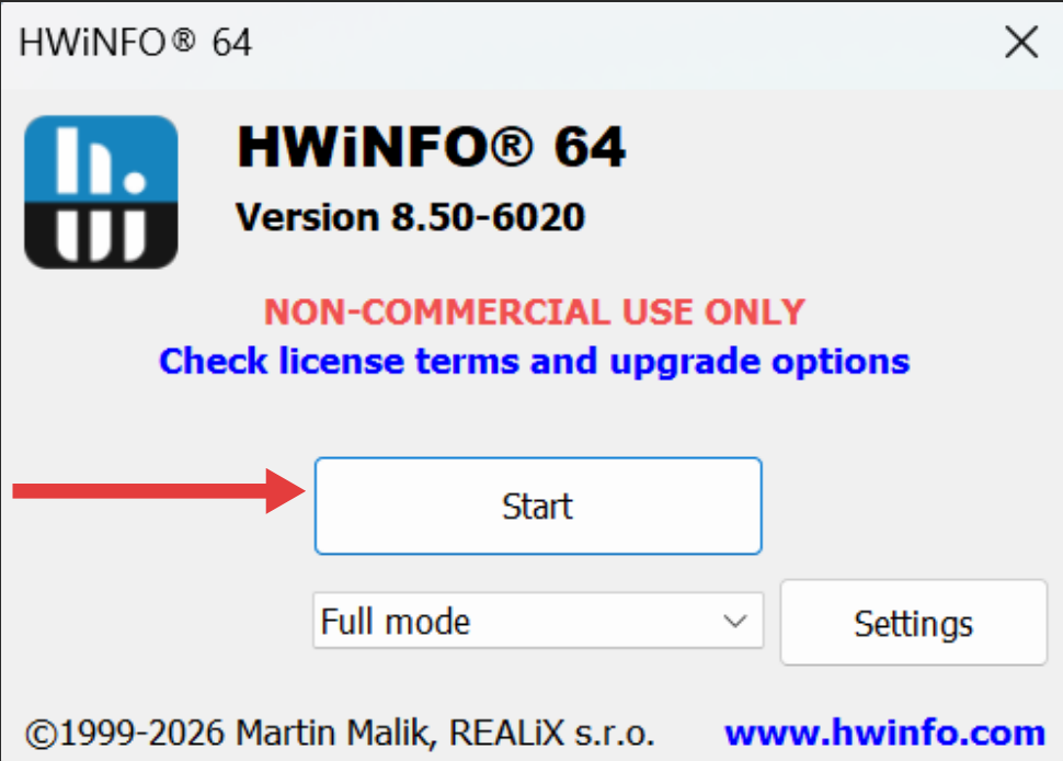 Launching HWiNFO64 in full mode for system analysis by infrareviewer.com