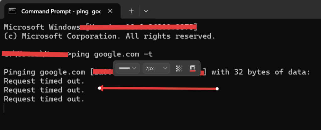 Testing laptop Wi-Fi network stability and checking packet loss via command prompt - infrareviewer.com
